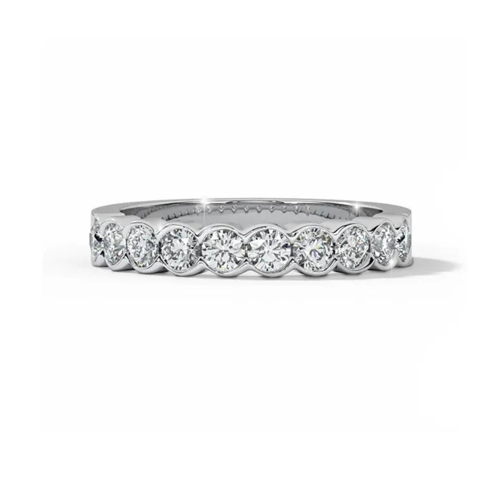 0.65 Carat Round Natural Diamond Anniversary Ring
